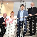 von links: Vorstandsvorsitzender der Kreissparkasse Stendal Jörg Achereiner, Bürgermeisterin der EHG Stadt Bismark Annegret Schwarz, Landrat Patrick Puhlmann und Norbert Lazay (Vorsitzender Altmärkischer Heimatbund). © Stefan Rühling, Landkreis Stendal kreissparkasse stendal unterstützt das altmärkische heimatfest