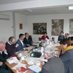 Hier am Beratungstisch Dr. Rudolf Opitz, Bürgermeister Hansestadt Tangermünde, Normen Klebe, Bürgermeister Arendsee, Nico Schulz, Bürgermeister Hansestadt Osterburg, Konrad Fuchs, Bürgermeister Gardelegen, Verena Schlüsselburg, Bürgermeisterin Stadt