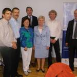 Bürgermeisterin Verena Schlüsselburg hier im Gespräch mit v.l.n.r. Herrn Wöckener, Herrn Dr. Spuller, Herrn Marwan, Herrn Schulze und Amtskollegin Bürgermeisterin Steffi Trittel aus der Hohen Börde.