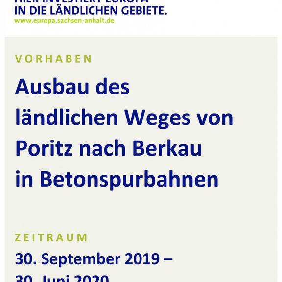 Baustellenschild LWB Poritz Berkau