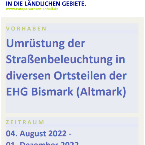 umrüstung straßenbeleuchtung diverse ortsteile