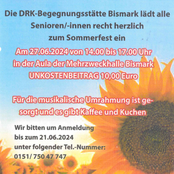 sommerfest drk begegnungsst tte