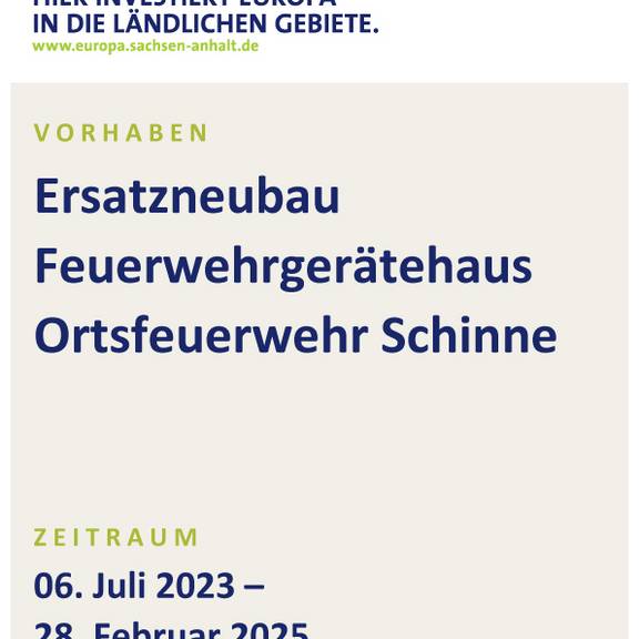 eler poster ersatzneubau feuerwehrgeaetehaus schinne