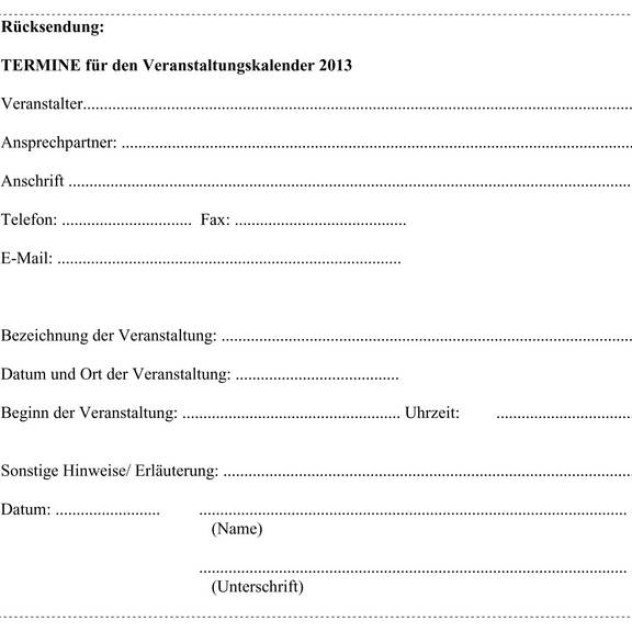 Veranstaltungskalender
