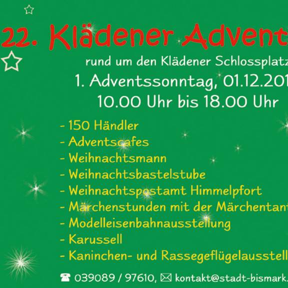 Flyer Adventsmarkt Kläden 2013