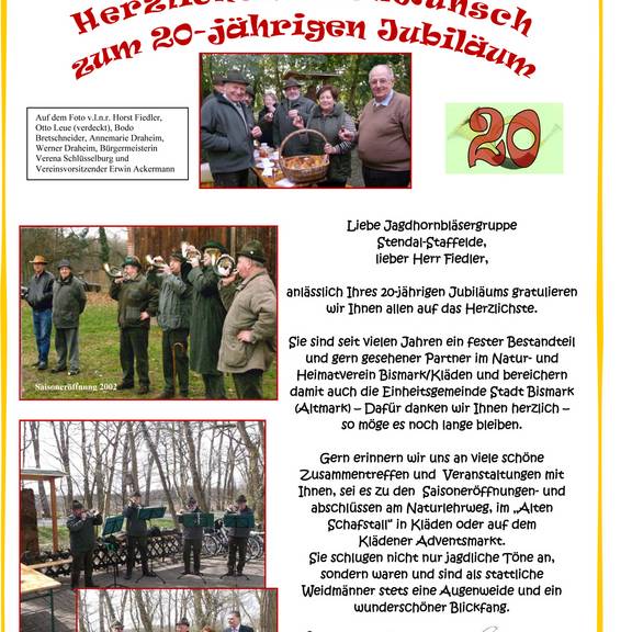 20 Jahre Jagdhornbläsergruppe