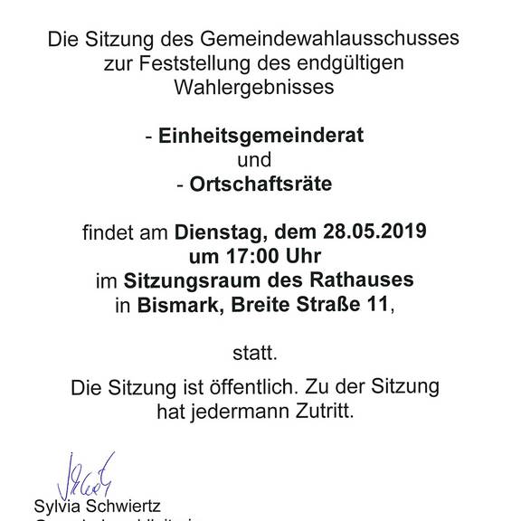 Wahlbekanntmachung